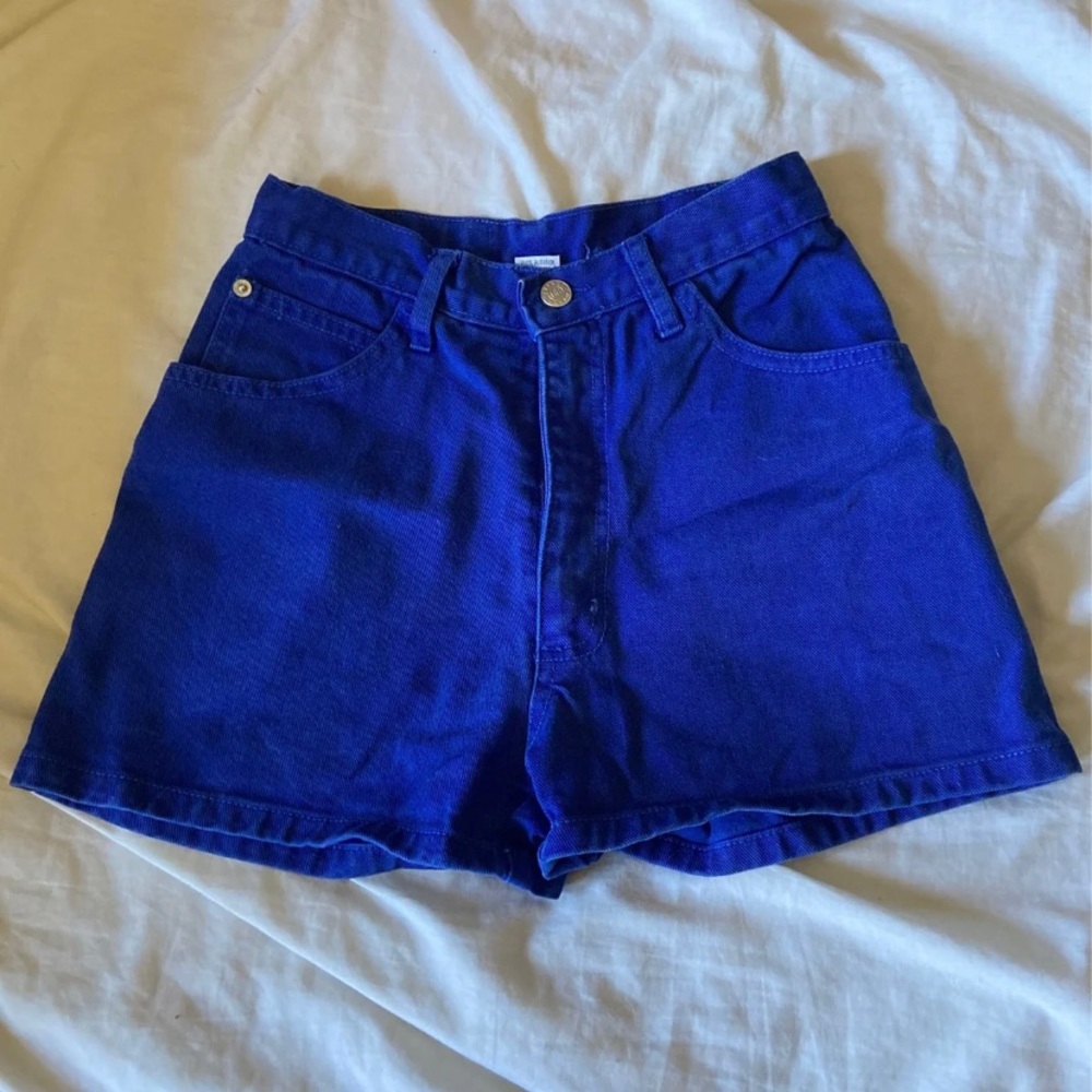 Blue High Waist Denim Shorts Size M